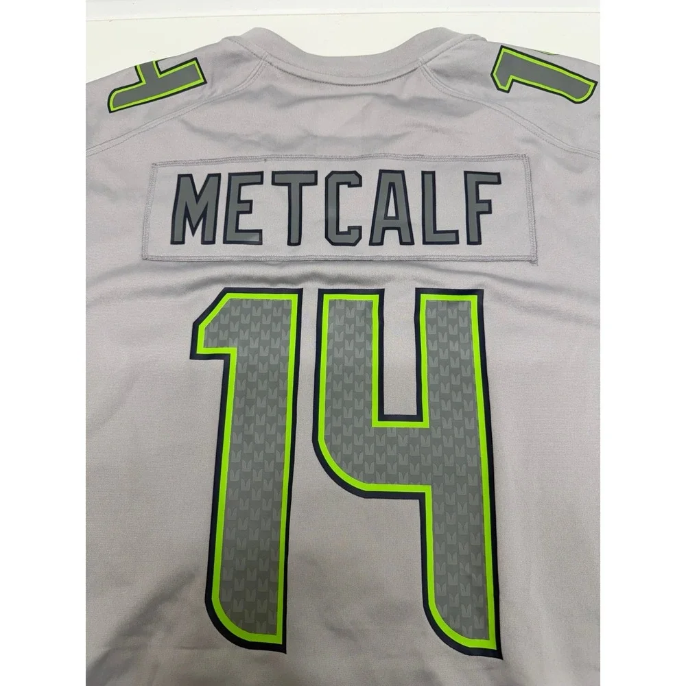 Nike Men's Seattle Seahawks DK Metcalf #14 Game Player Jersey Gray, Size L